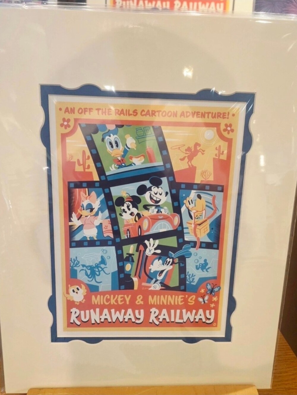 Disney Adventure" lithograph print featuring Mickey & Minnie's Runaway Railway